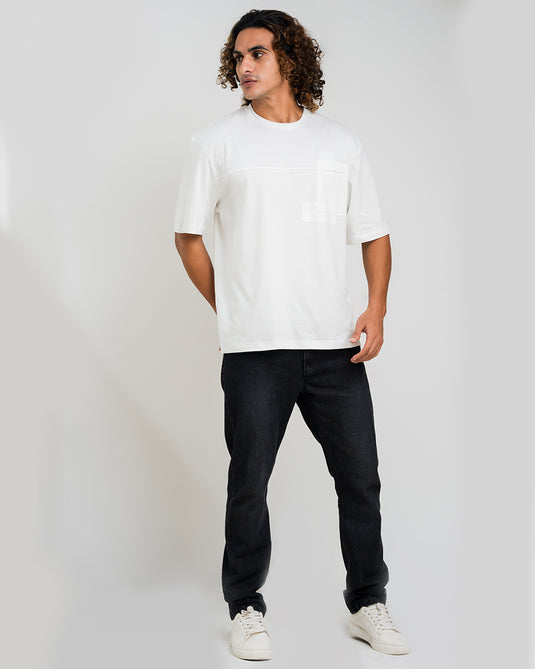 Oversized Crew Neck T-shirt With PKT Detail