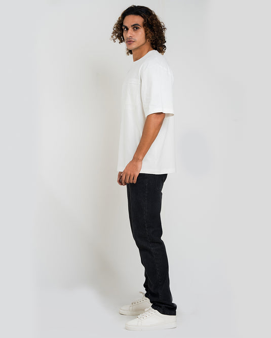 Oversized Crew Neck T-shirt With PKT Detail