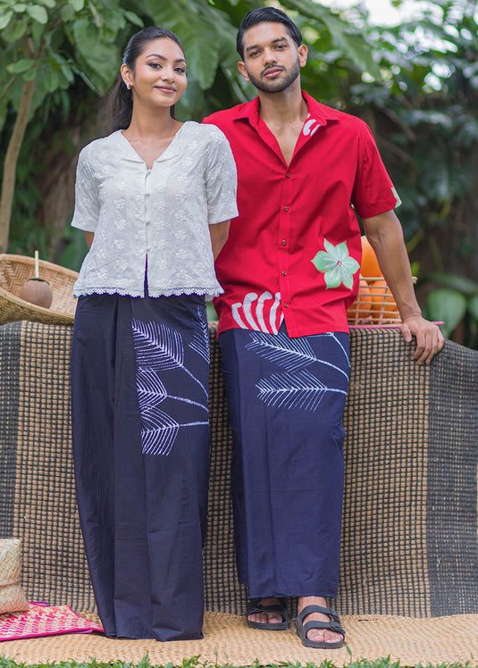 Batik Floral Red Shirt