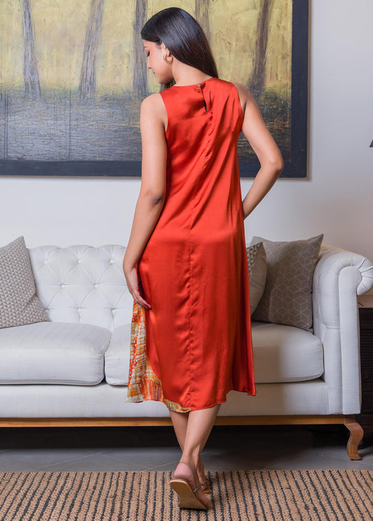 Botanical printed sleeveless dress
