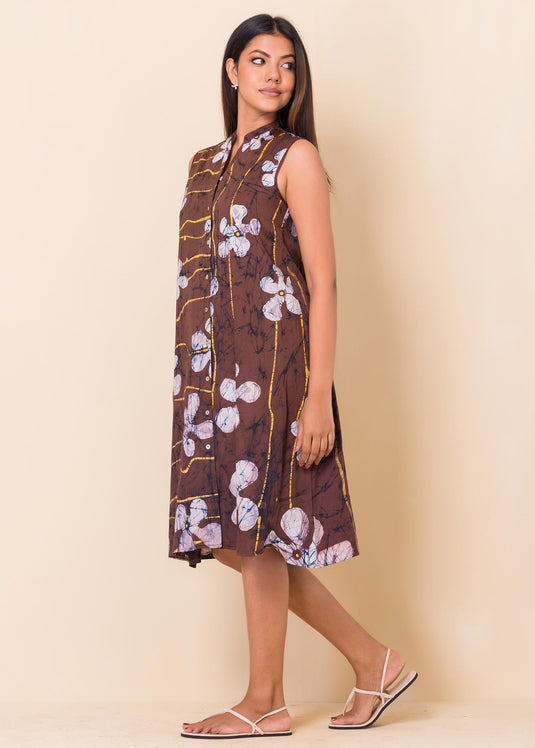 Batik Floral Sleeveless Dress