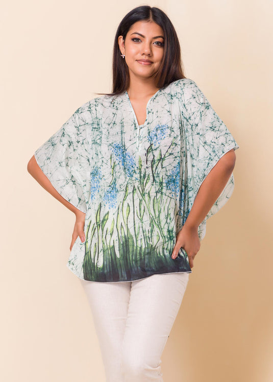 Lavender Inspired Kaftan Batik Top