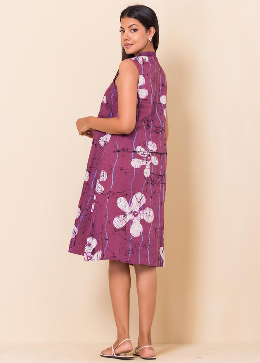 Batik Floral Sleeveless Dress