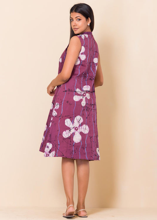 Batik Floral Sleeveless Dress