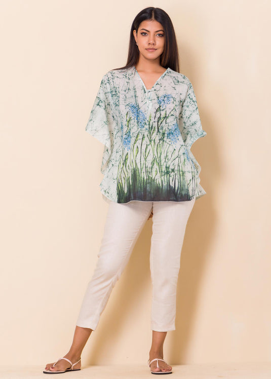 Lavender Inspired Kaftan Batik Top