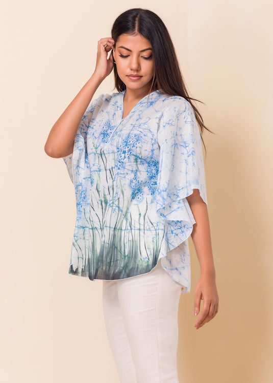 Lavender Inspired Kaftan Batik Top