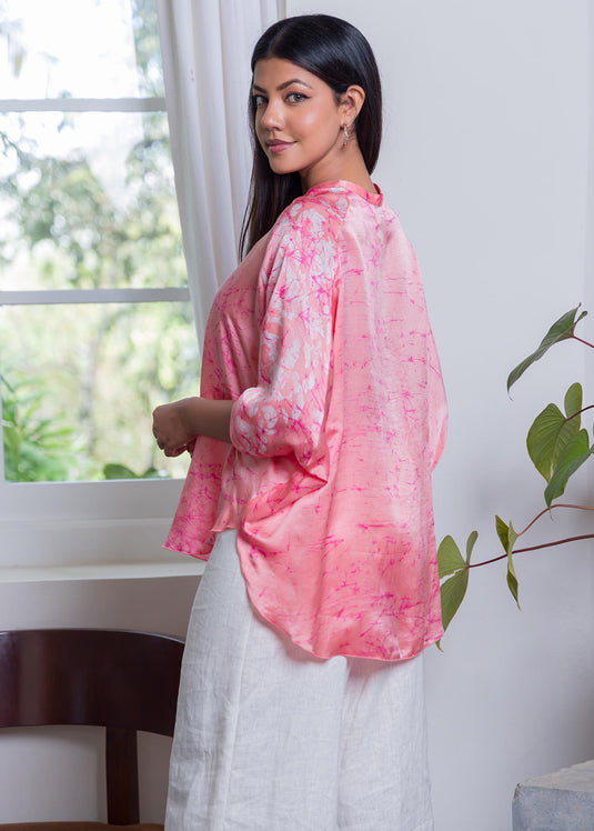 Silk batik flowery top