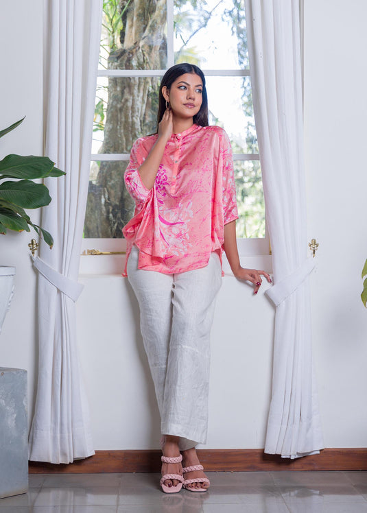 Silk batik flowery top