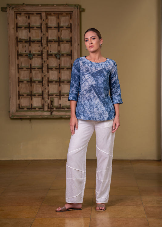 Batik round neck top