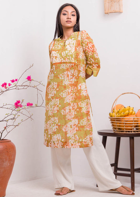 Round Neck Batik Kurtha Top