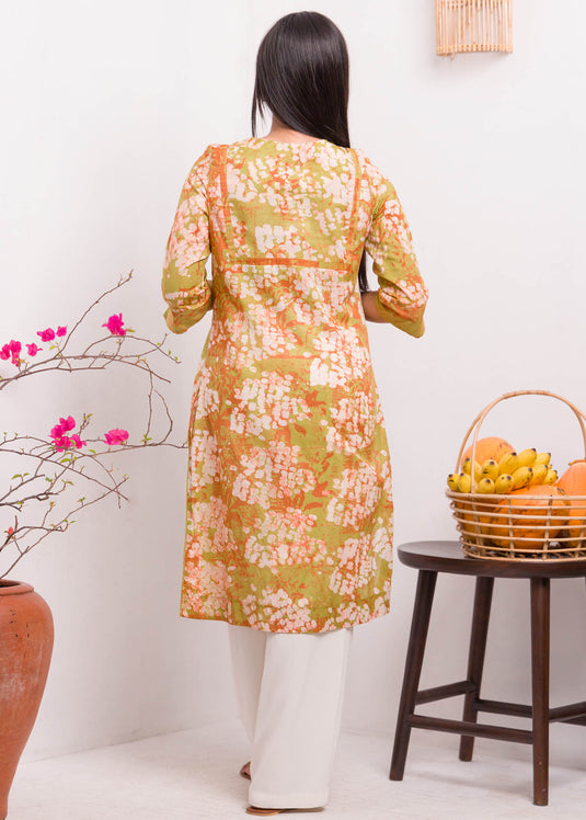 Round Neck Batik Kurtha Top