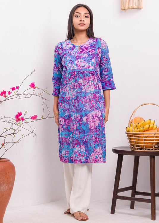 Round Neck Batik Kurtha Top