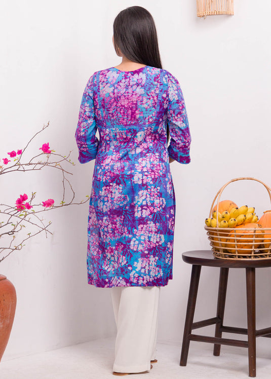 Round Neck Batik Kurtha Top