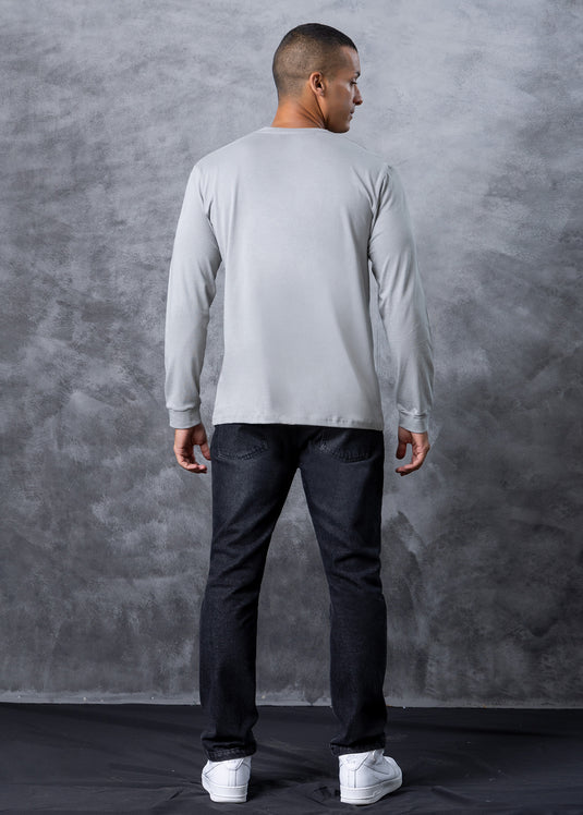 2 Tone Graphic Printed L/S T Shirt