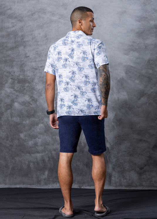 Printed Cuban Collar S/S Shirt