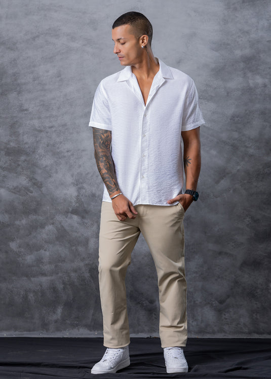 Printed Cuban Collar S/S Shirt