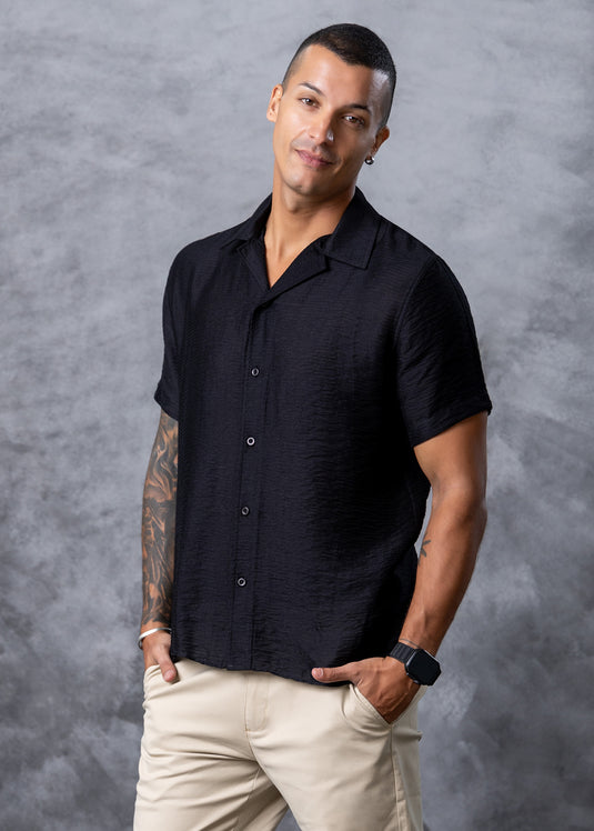 Printed Cuban Collar S/S Shirt