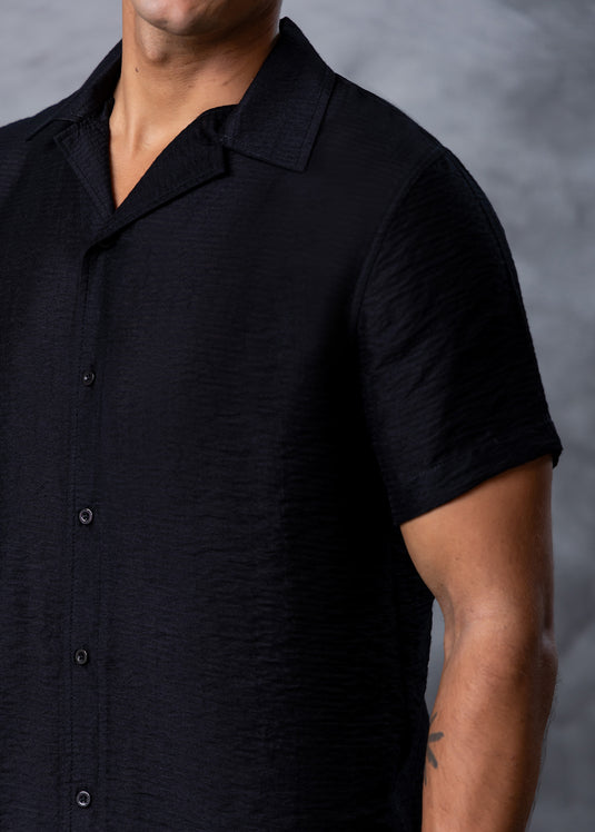 Printed Cuban Collar S/S Shirt