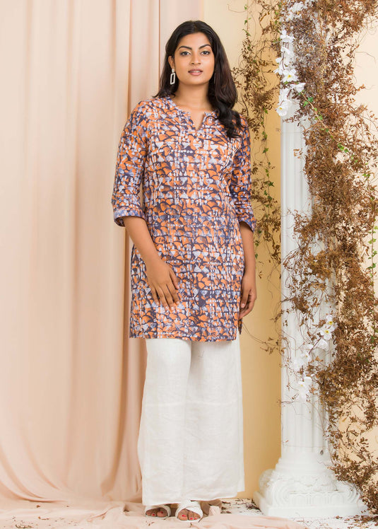 Batik block detailed kurtha top