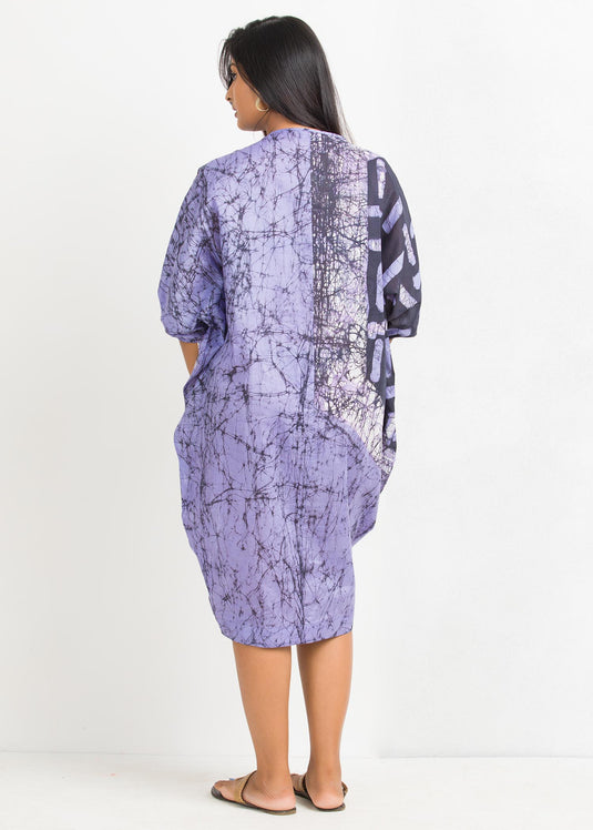 Batik Kaftan Puff Sleeved Dress