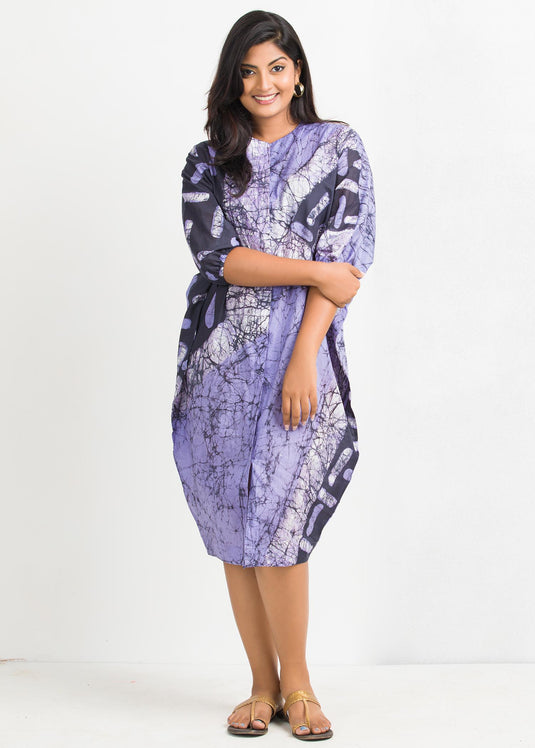 Batik Kaftan Puff Sleeved Dress