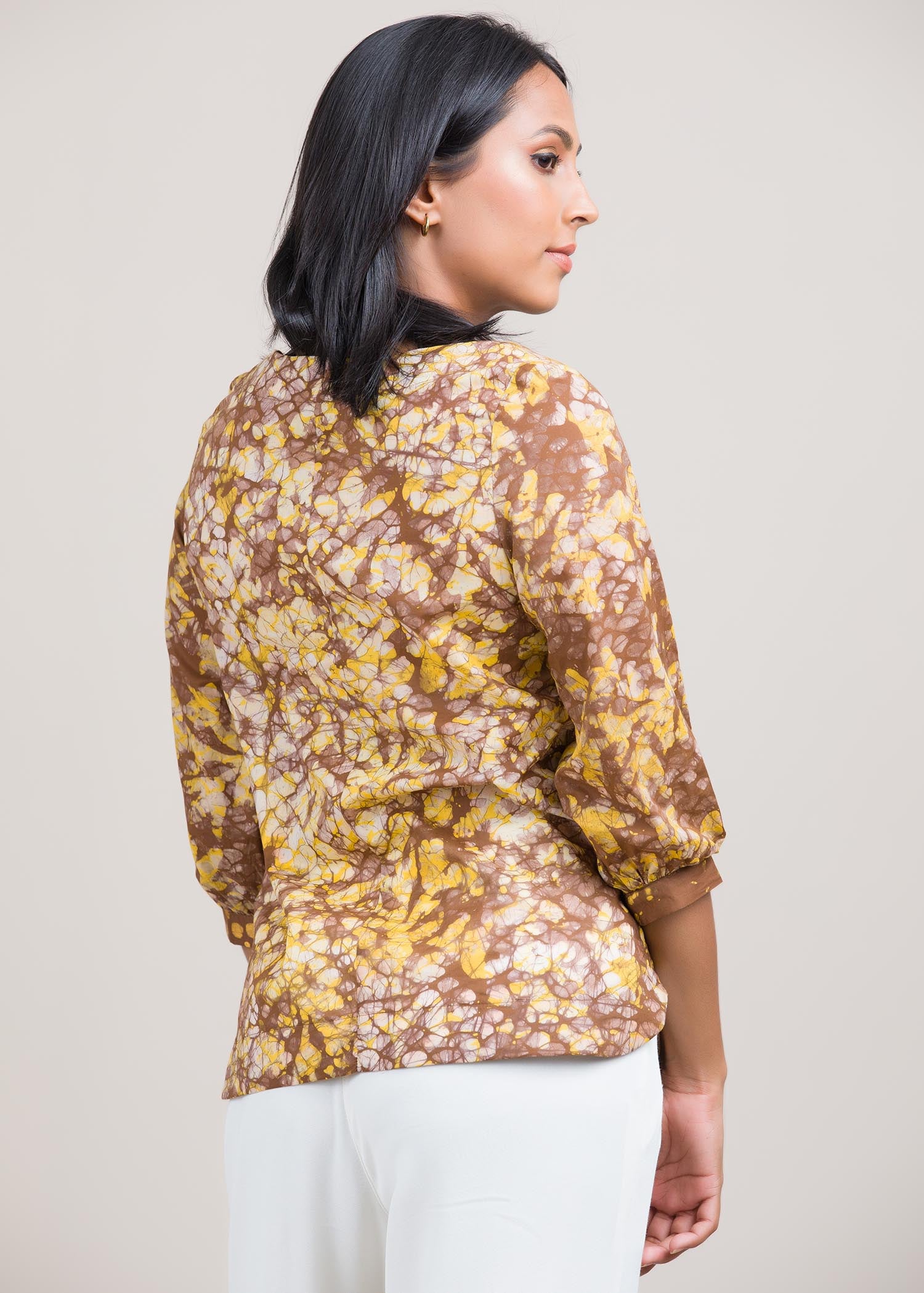 spots batik printed blouse