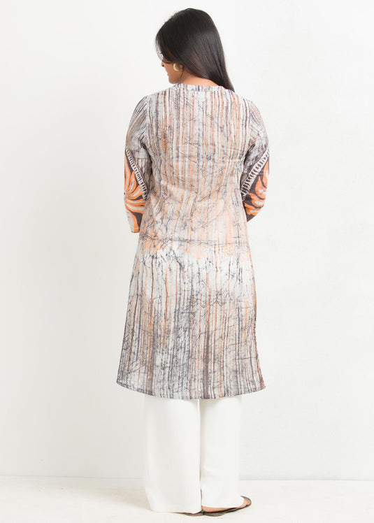 Batik brush marked flral designed kurtha top