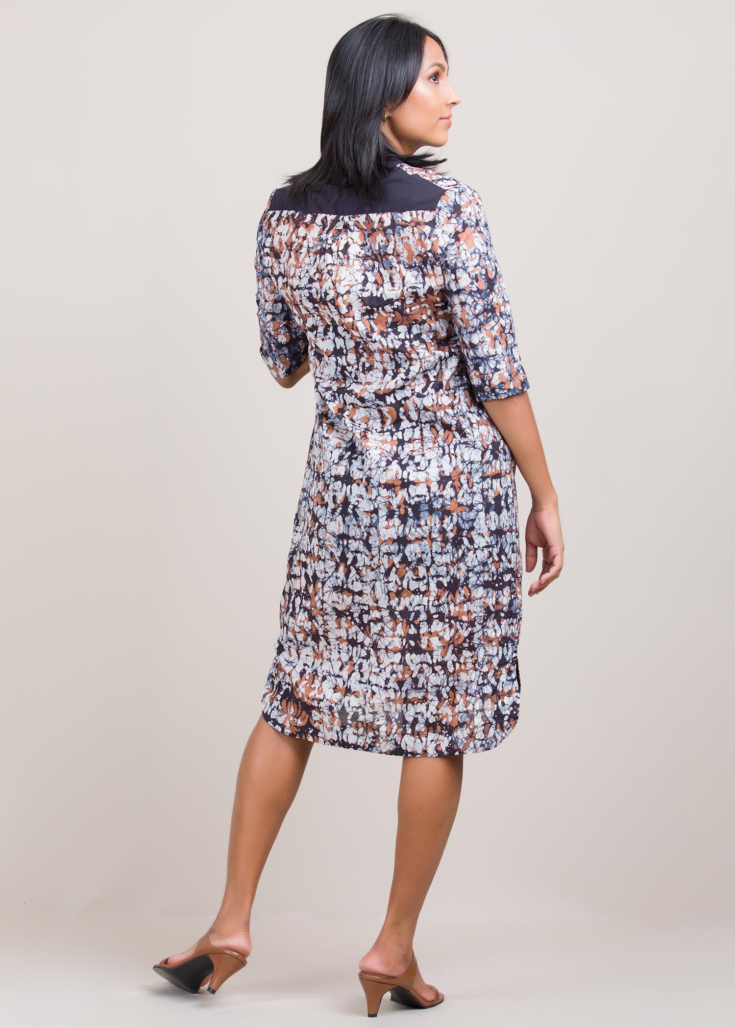 batik knee length dress