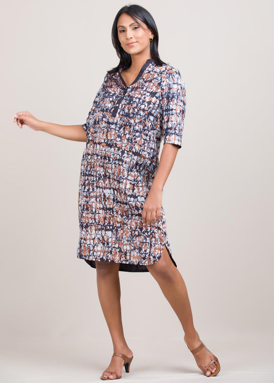 batik knee length dress