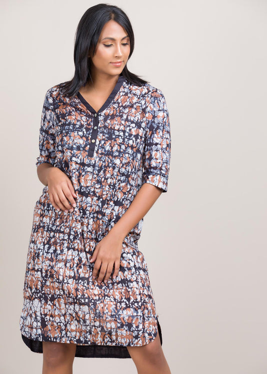 batik knee length dress