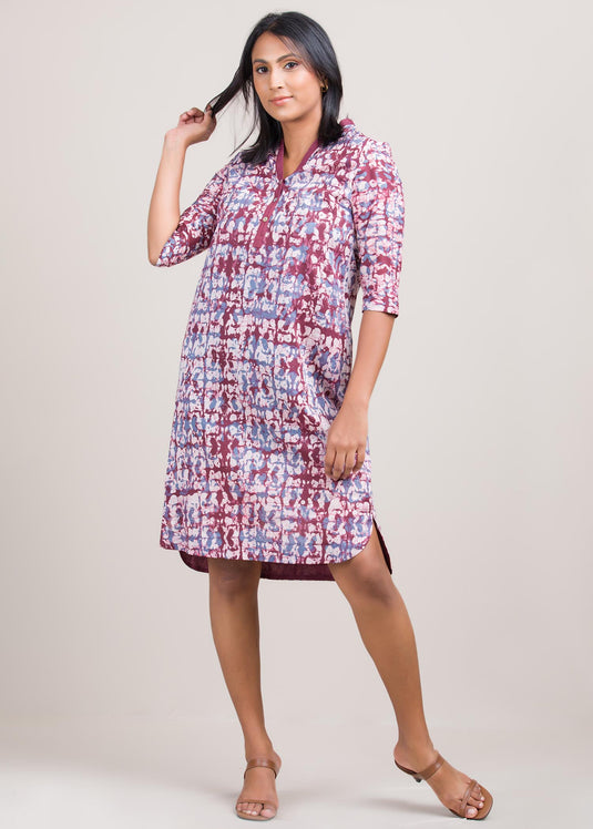 batik knee length dress