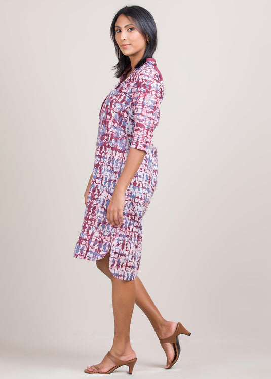 batik knee length dress