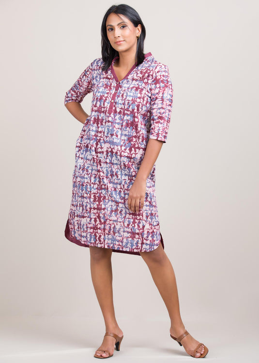 batik knee length dress