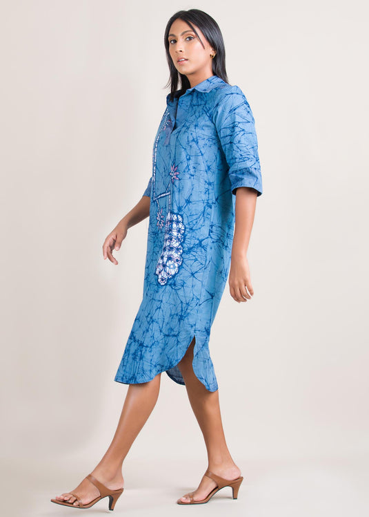 Batik shirt dress