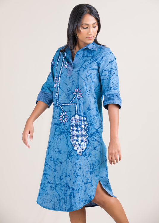 Batik shirt dress