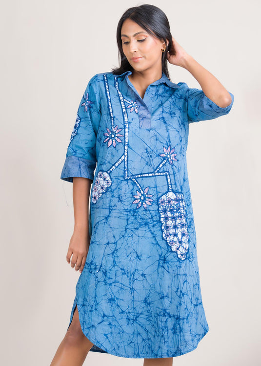 Batik shirt dress