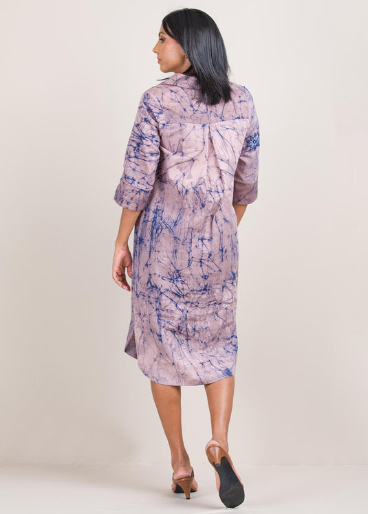 Batik shirt dress