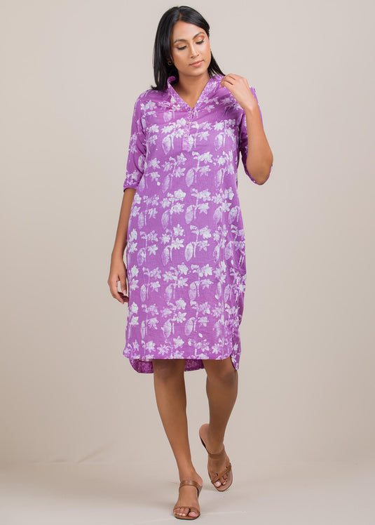 batik knee length shirt dress