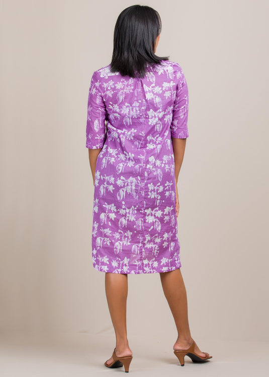 batik knee length shirt dress