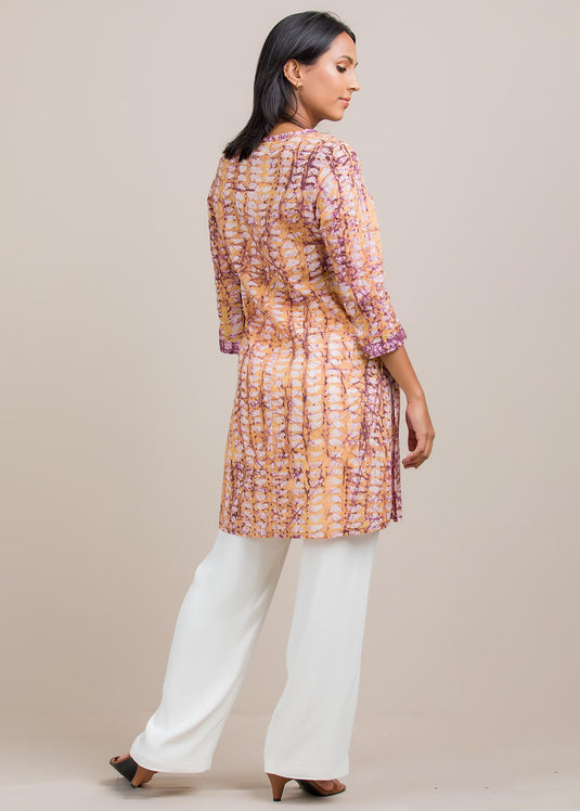 Batik kurtha top with cuff detailed