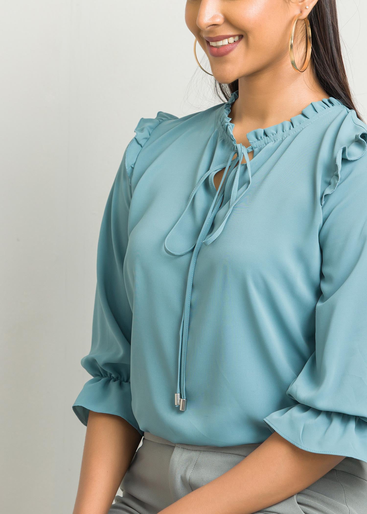 Blouse with frill detail