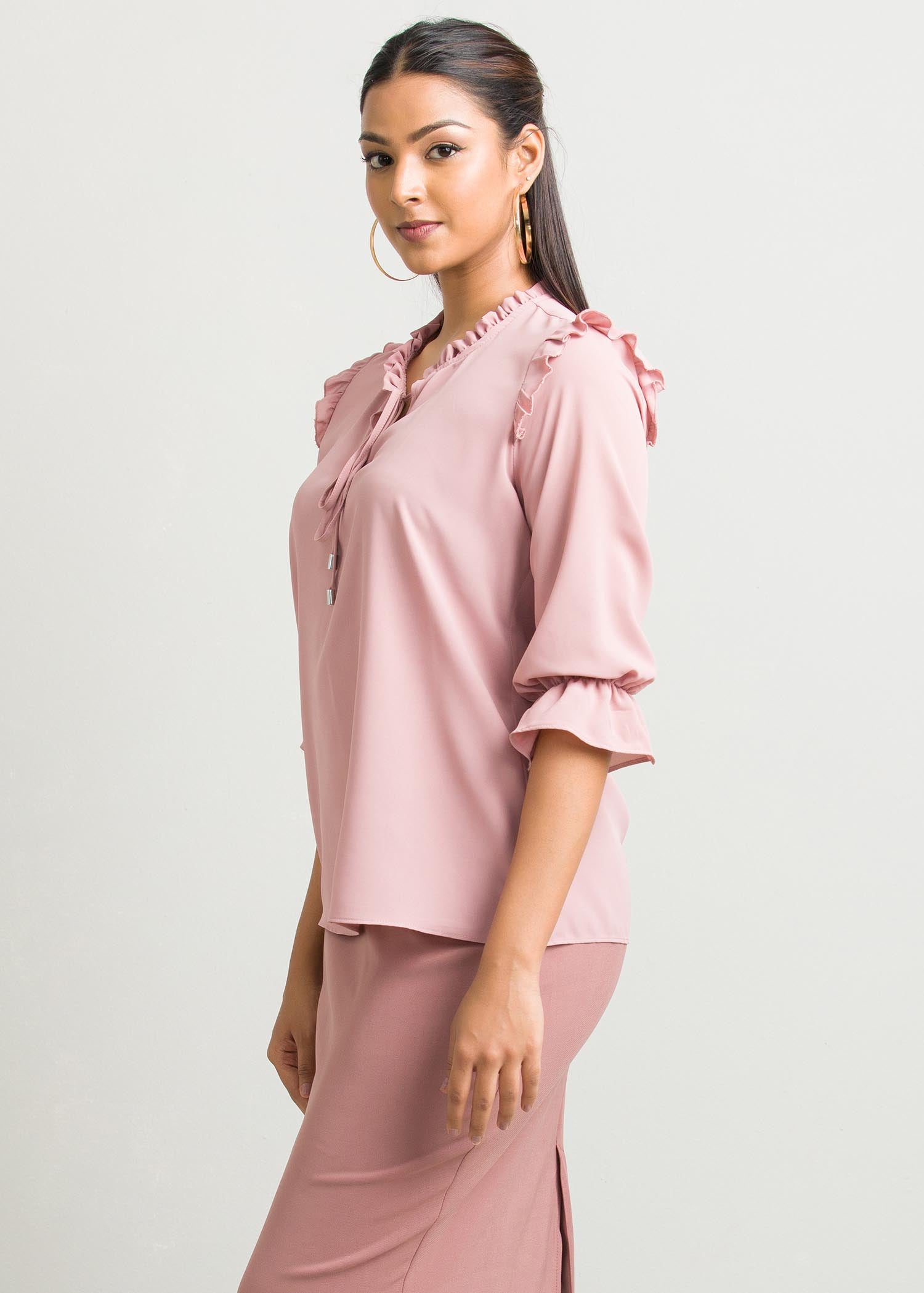 Blouse with frill detail