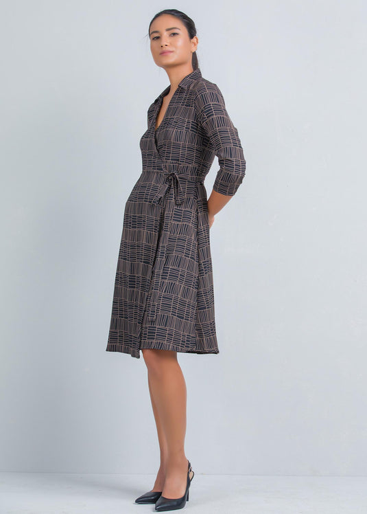 Printed wrap dress