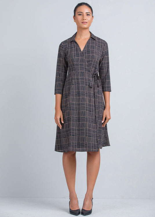 Printed wrap dress