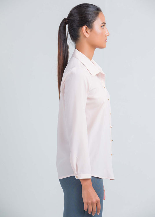 Basic button down shirt with gold buttons