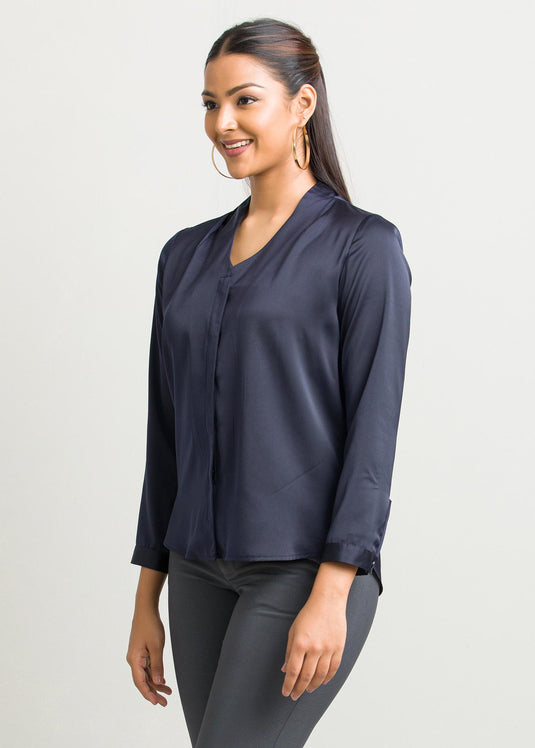 Long sleeve V neck blouse