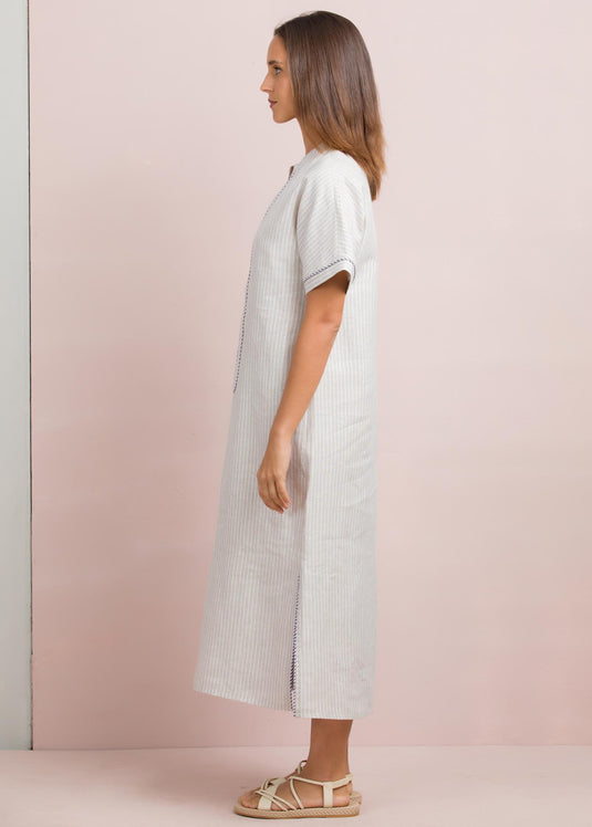 Piping detail midi dress