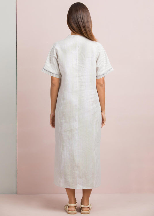 Piping detail midi dress