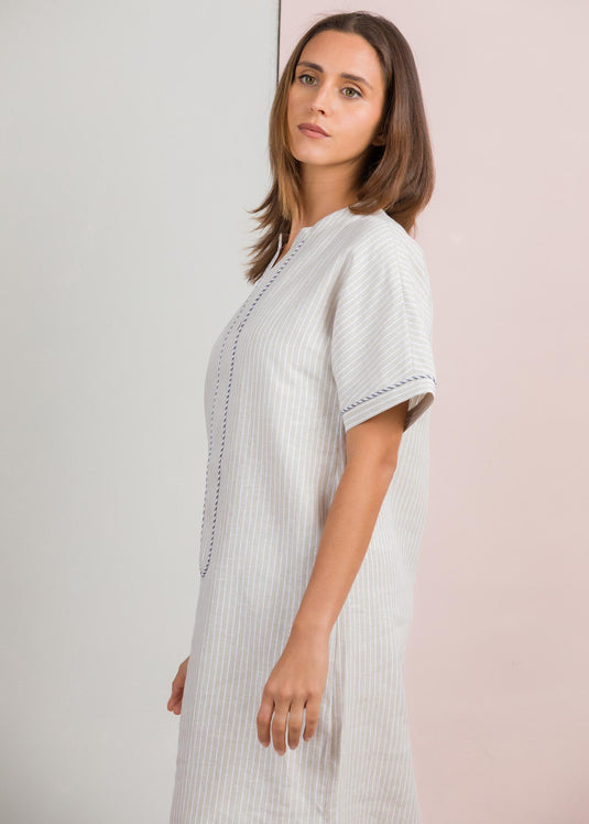 Piping detail midi dress