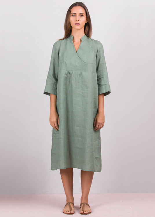 Cross over detailed midi dress